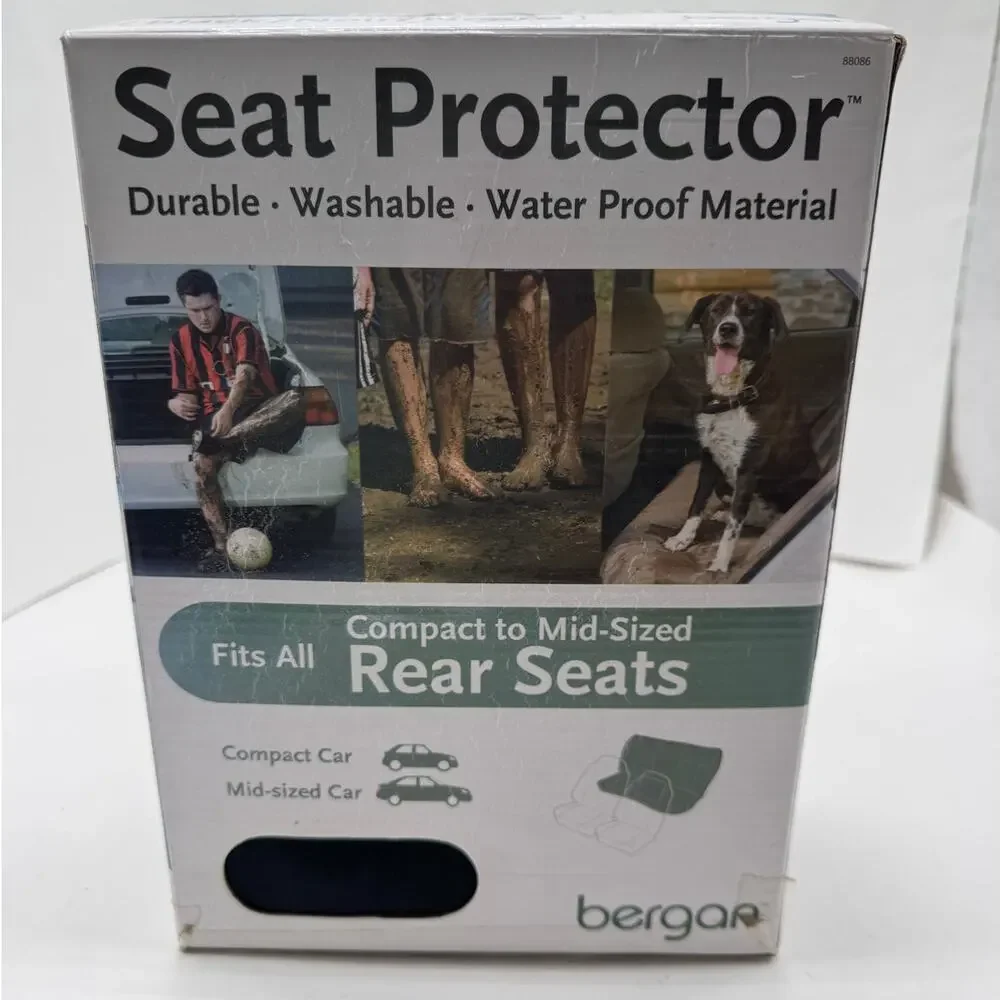 Bergan Seat Protector Compact to Mid Sized Rear Seats Black New